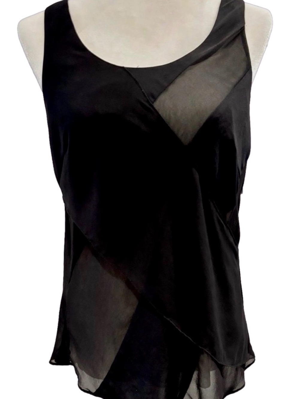 Rag & Bone Black Sheer Criss-Cross Racerback Tank —